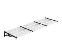 vidaXL Auvent de porte 297,5x90 cm Polycarbonate Noir/Transparent Résistant aux intempéries