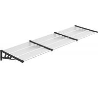 vidaXL Auvent de porte noir et transparent 297,5x90 cm Polycarbonate