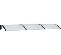 vidaXL Auvent de porte noir et transparent 300x75 cm Polycarbonate