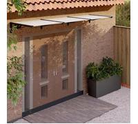 vidaXL Auvent de porte Noir et transparent 358,5x90 cm Polycarbonate 153688
