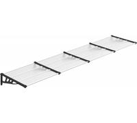 vidaXL Auvent de porte noir et transparent 396x90 cm Polycarbonate