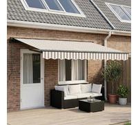 vidaXL Store rétractable gris clair et blanc 5 x 3 m