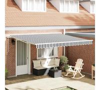 vidaXL Auvent électrique 4 x 3 m Rayures anthracite et blanc