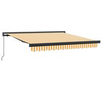 VidaXL Auvent extensible 3,5x2,5 m tissu et aluminium jaune et blanc