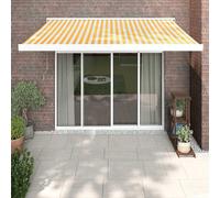 VidaXL Auvent extensible 3,5x2,5 m tissu et aluminium jaune et blanc