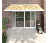 VidaXL Auvent extensible 3x2,5 m tissu et aluminium jaune et blanc