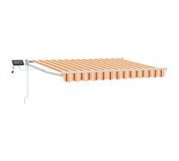 vidaXL Auvent extensible manuel avec lumières LED Design multicolore 3 x 2 m, Une solution moderne de protection contre le soleil pour l'extérieur, auvent à manivelle, couverture de jardin, durable