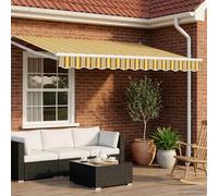 vidaXL Auvent Jaune, Gris et Blanc 2,5 x 2 m Polyester et métal