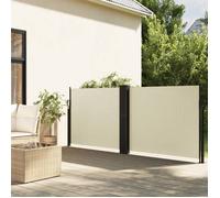vidaXL Marquise latérale extensible Crème 140x600 cm
