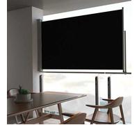 vidaXL Marquise latérale extensible 140x300 cm Noir