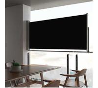 vidaXL Marquise latérale extensible 60×300 cm Noir