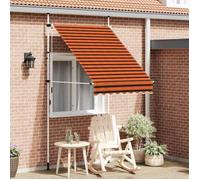 vidaXL Store rétractable manuel 150 cm Orange et brun