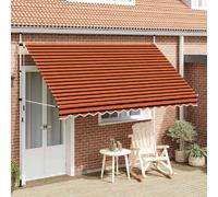 vidaXL Store rétractable manuel 350 cm Orange et brun