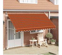 vidaXL Store rétractable manuel 400 cm orange et marron