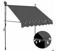 vidaXL Auvent manuel rétractable avec LED 100 cm Anthracite 145862