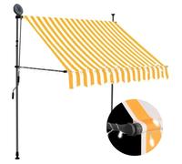vidaXL Store rétractable manuel avec LED 100 cm blanc orange