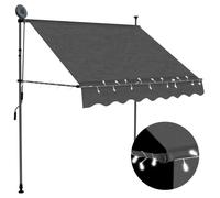vidaXL Store rétractable manuel avec LED 200 cm Anthracite