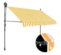 vidaXL Store rétractable manuel avec LED 300 cm blanc orange