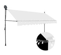 vidaXL Auvent Manuel rétractable avec LED 400 cm Crème