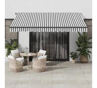 vidaXL Auvent manuel rétractable avec LED anthracite blanc 400x350 cm