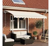 vidaXL Auvent manuel rétractable avec poteaux 3,5x2,5 m Crème