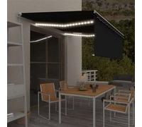 vidaXL Marquise manuellement rétractable avec store & LED 4,5x3 m Anthracite