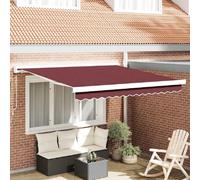vidaXL Auvent manuel rouge vin 300x250 cm