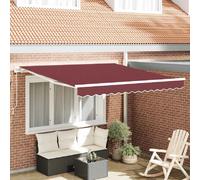 vidaXL Auvent manuel rouge vin 300x250 cm