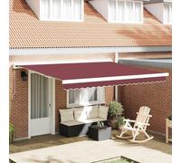 vidaXL Auvent manuel rouge vin 400x300 cm