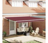 vidaXL Auvent manuel rouge vin 450x300 cm