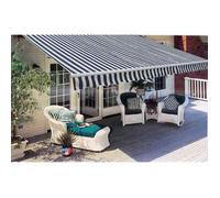 vidaXL Store banne manuel 300 cm Bleu/Blanc – 275552