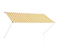 vidaXL Auvent Rétractable 250x150 cm Jaune et Blanc Store Pare Soleil Jardin