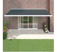 vidaXL Auvent rétractable Anthracite 5x3 m Tissu et aluminium