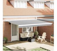 vidaXL Auvent rétractable Anthracite et blanc 4,5x3 m Tissu Aluminium