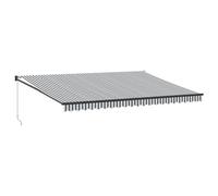 vidaXL Auvent rétractable Anthracite et blanc 5x3 m Tissu et aluminium