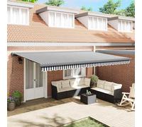 vidaXL Auvent rétractable Anthracite et blanc 5x3 m Tissu et aluminium
