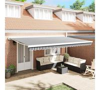 vidaXL Auvent rétractable Anthracite et blanc 5x3 m Tissu et aluminium