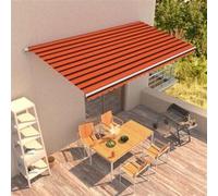 vidaXL Store rétractable automatique 600×300 cm Orange et brun