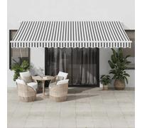 vidaXL Store automatique avec LED Anthracite & Blanc 450x350 cm