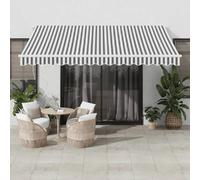 vidaXL Store automatique avec LED Anthracite & Blanc 400x350 cm