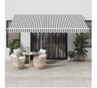 vidaXL Store automatique avec LED Anthracite & Blanc 450x350 cm