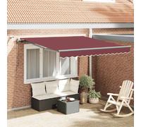 vidaXL Auvent rétractable automatique avec LED bordeaux 300x250 cm