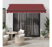 vidaXL Store automatique avec LED rouge vin 350 x 250 cm