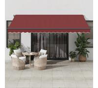 vidaXL Store automatique avec LED rouge vin 450x350 cm
