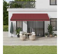 vidaXL Auvent rétractable automatique avec LED bordeaux 500x350 cm