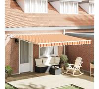 Vidaxl Auvent Rétractable Automatique Avec Led - Jaune Et Orange 400x300 Cm