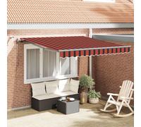Vidaxl Auvent Rétractable Automatique Avec Led Orange Et Marron 300x250 Cm