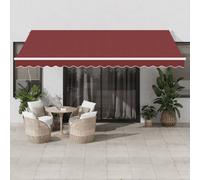 Vidaxl Auvent Rétractable Automatique Bordeaux 450x300 Cm