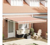 Vidaxl Auvent Rétractable Automatique Rayé Multicolore 400x300 Cm