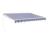 vidaXL Auvent rétractable 3,5x2,5 m Bleu et blanc Tissu et aluminium
